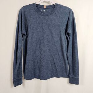 Lunya Restore Base Long Sleeve Top in Heathered Blue - Size S